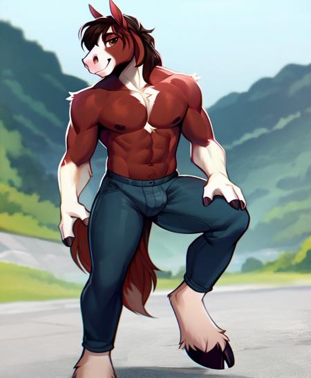 20221016105750-2632753801-(best quality, high quality_1.6), male anthro clydesdale horse, brown eyes, hooves, hooved fingers, outside, detailed background.png